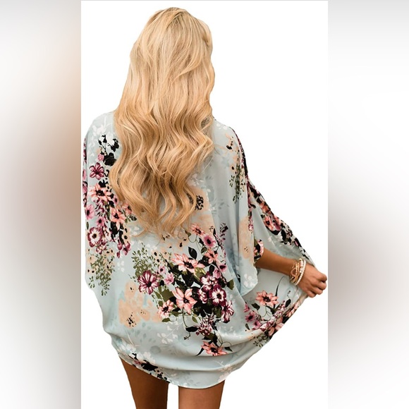 Women's Summer Floral Print Kimono - Picture 5 of 6